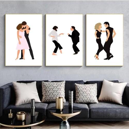 Art Prints Minimalist Dancing Couple Poster and Photo Wall Art On Frameless Canvas Painting Wall Pictures for Bedroom Home Decor