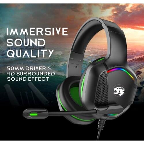 Gaming Headphones 4D Stereo RGB Marquee Earphones Headset with Microphone for New Xbox One/Laptop/Computer Tablet Gamer