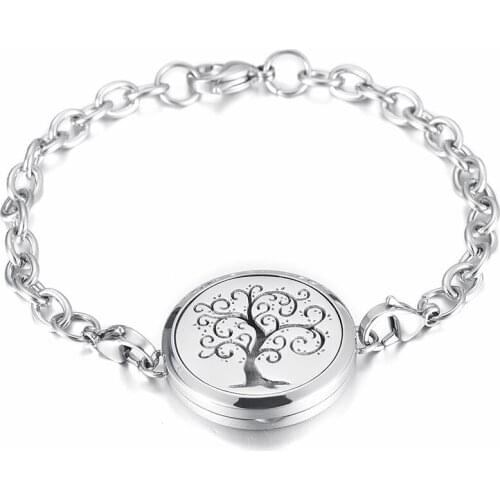 IJL3003 Stainless Steel Four-Leaf Clover Aromatherapy Bracelet Essential Oils Diffuser Perfume Free12 Pads Keepsake Bracelet