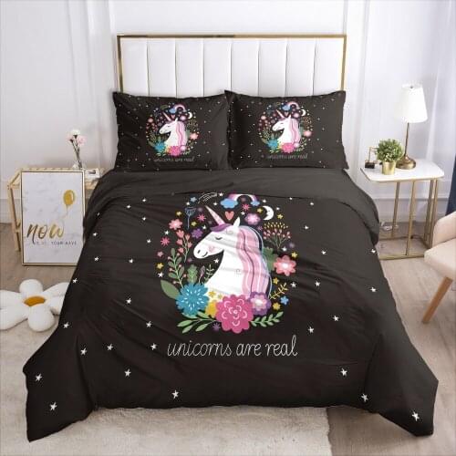 Cartoon Duvet Cover Set 3D Unicorn Baby Bedding Set For Kids Baby Blanket Cover Pillowcases Girls Boys United States Bedclothes