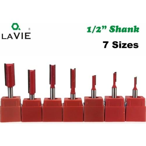 LA VIE 1pc 1/2 Shank Blade Straight Knife Router Bit Carbide Woodworking Milling Cutter End Mill Tool Carving Trimming MC03021