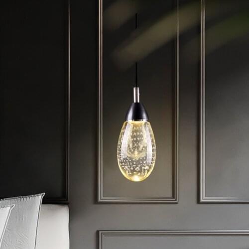 Creative Kitchen Copper Pendant Lights LED Luxury Crystal Island Hanging Lamp Simple Bedroom Bar Modern Suspension Luminaire