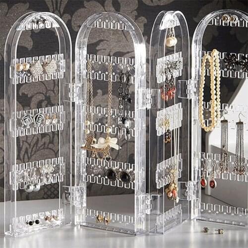 Creative Earring Holder and Jewelry Organizer - Transparent Display Rack Acrylic Stand Holds up Lot of Earrings