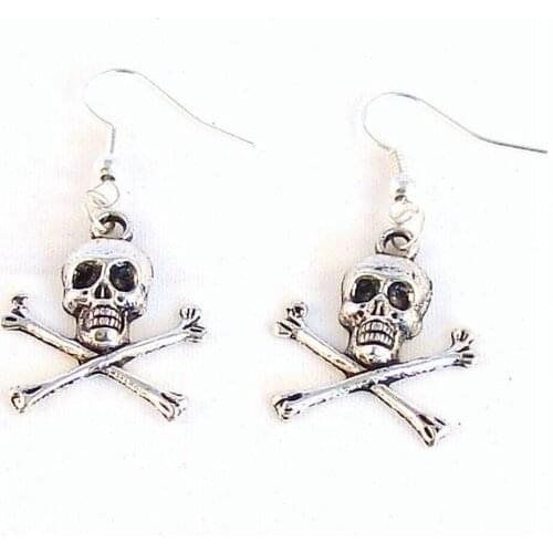 HOT!!! Fashion Jewelry Earrings Pirate flag-skull&crossover bones Charm Drop Earrings Pendant Vintage for woman gift -11
