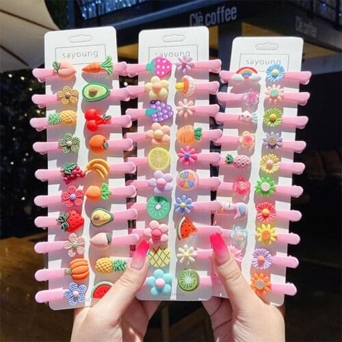 30pc/20pc10pc Cute Cartoon Hairpins Sweet Hair Clip for Girls Animal Fruit Colorful Hairgirps Barrettes Kids Hair Accessories