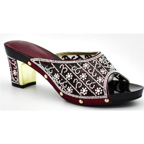 Latest Design Womens Dress Shoes Open Toe Slip on Wedding Shoes Decorated with Rhinestone Pumps Women Shoes High Heels Pumps