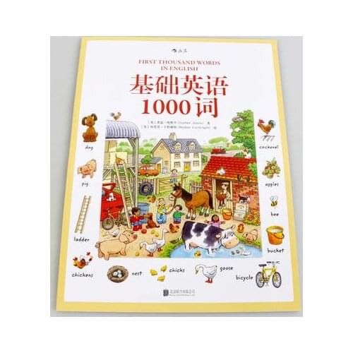 New Hot Frist Thousand Words In English Picture Books Children Words Book Bilingual vocabulary Book for baby kids gift