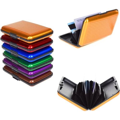 New Man Wallet Slim Metal Bankcard Blocking Hard Case Wallet Credit Card Anti-RFID Scanning Protect Holder Purse