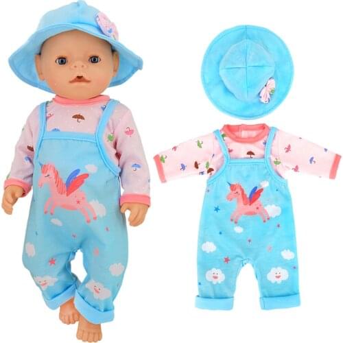 Doll clothes baby doll overall suit for 18 inch girl doll outfit children girl birthday gift