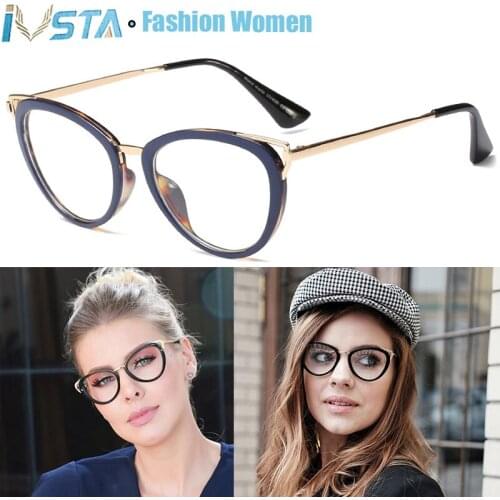 IVSTA Cat Eye Glasses Women Spectacle Frames New TR90 Prescription for Sight Lady Fashion Computer Myopia Glasses Vintage 03268