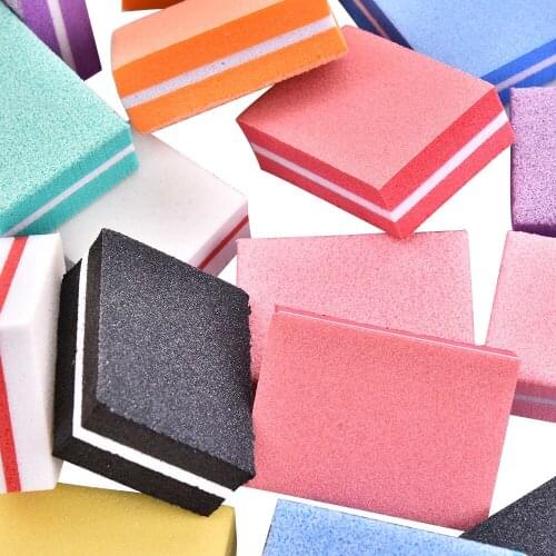 Nail Art File Double-sided Small Manicure Sponge File Professional Mini Sponge Nail Polish Sanding Buffer Strips Tools 10Pcs