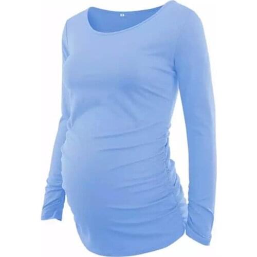 Casual Women Long Sleeve Vest Maternity Tops Breastfeeding Tops Ladies T-Shirt Mom Pregnancy Clothes Mummy Vest