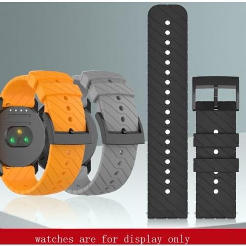 24mm Black White Orange Watch Strap Soft Silicone Watchband For Suunto9 Baro Spartan Sport 7 D5 Smart Watch Accessories