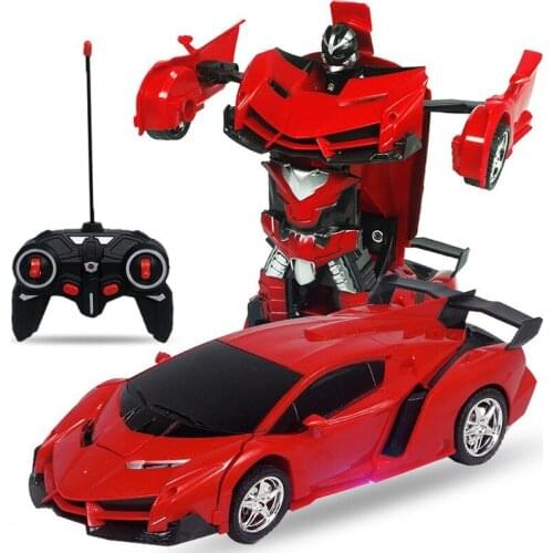 Remote Control One-key Automatic Transform Robot Deformation Car Toys Plastic Model Funny Action Figures for Boys Gifts Kid