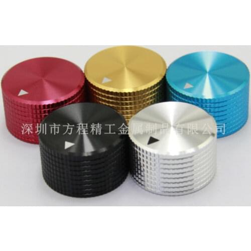 4pcs aluminum knob grid pineapple potentiometer knob 25*15.5*6mm cap Volume knob switch silver/black/red tube amplifier