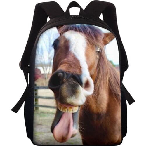 HYCOOL New Arrival School Bags For Boys Student Big Orthopedic Backpack Funny Animal Horse Bookbag Girl Schoolbag Kids Children