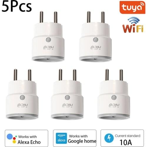 Smart Plug WiFi Socket EU 10A Power Monitor Timing Function Tuya Smart Life APP Control Works With Alexa Echo And Google Home