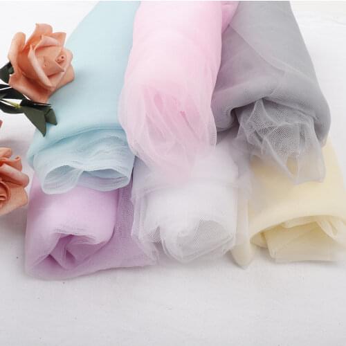 AHB Organza Fabric Solid Color Yarn Muslin Fabric Tulle Mesh DIY Clothes TuTu Dress Wedding Decor Organza Crafts Sewing Fabric