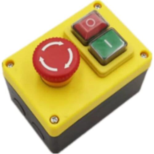 1PC 250V 16A 4 Pin Emergency Stop Push Button Switch Motor Stop/Start Switch