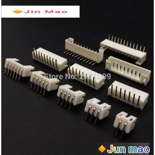 100 pcs of PH 2.0mm 2-14Pin Right-Angle JST Socket Male Connector White PH-AW
