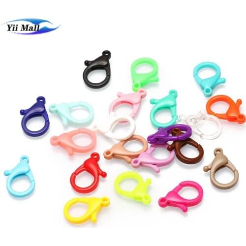 20pcs Mixed Colorful Plastic Lobster Clasp Hooks Connectors For DIY Jewelry Making End Clasps Accessories Supplies Wholesale