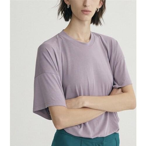 2020 RC Women T Shirt Black White Tshirts Lady Solid Color Tees Short Sleeve T Shirts Female Summer Tops for Woman