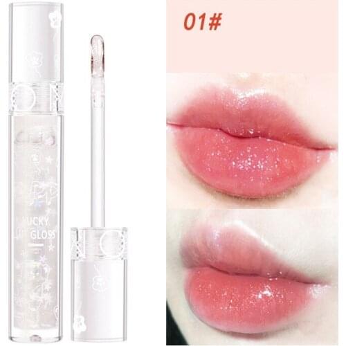 4Colors Lip Gloss Shimmer Jelly Lip Oil Crystal Mirror Sequin Shinning Lip Glaze Long Lasting Moisturizer Shiny Lip Cosmetic