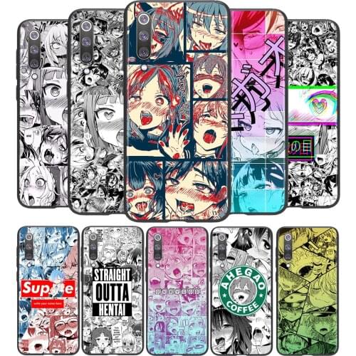 Ahegao manga girl For Xiaomi Mi 11i 11 10T 10 9T 9 A3 8 Lite CC9 SE Note10 Lite Ultra Pro Black Soft Phone Case