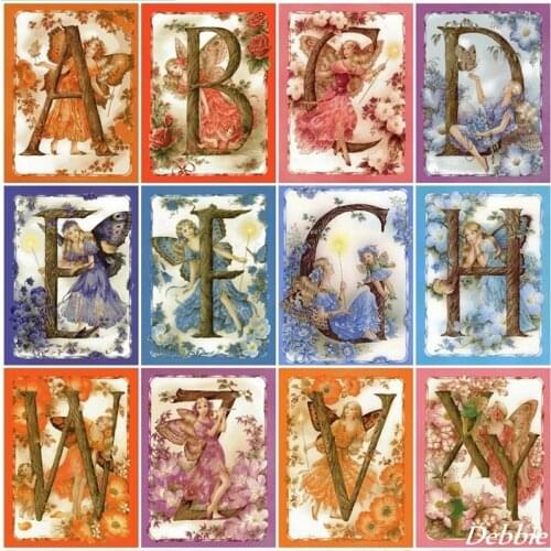 5D DIY Diamond Painting Cartoon Picture of Rhinestone Fairy Diamond Painting Full Square/Round Alphabet Mosaic Home Decor Gift