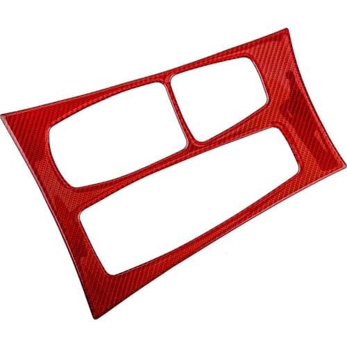 Car LHD Red Carbon Fiber Interior Gear Shift Box Panel Cover Trim Fit For BMW X5 E70 X6 E71 2008 2009 2010 2011 2012 2013