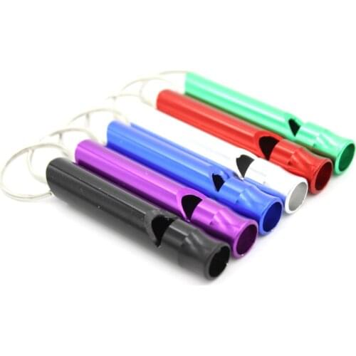 10 pcs 6cm Aluminum Alloy Keyring Keychain Mini Whistle For Outdoor Emergency Survival Safety Sport Camping Hunting