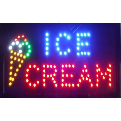CHENXI direct selling Graphics 15mm semi-outdoor Ultra Bright flashing 10*19 Inch business ice cream store led sign