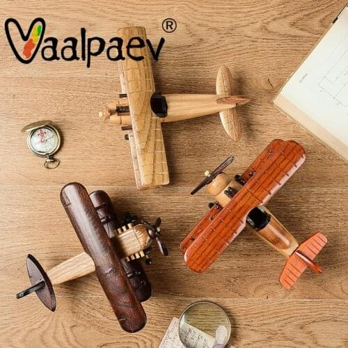 Wood Airplane Model Aircraft Spacecraft Retro Wooden Collection Decoration For Desk Office Home Crafts Gift Adults Kids Toys