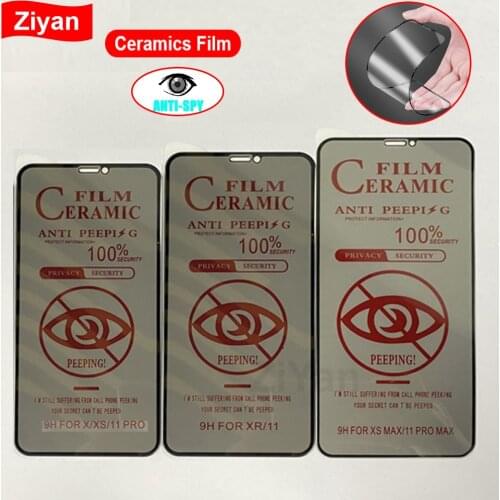 10Pcs New Privacy Ceramic Film For iPhone 12 Mini 11 Pro XR X XS Max Antispy Soft Screen Protector On iPhone 8 7 6S Plus SE2020