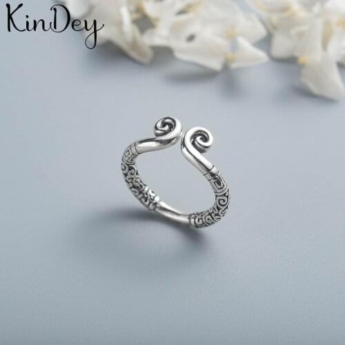 Kindey Retro Silver Color Crown Rings For Women Engagement Rings Vintage Open Finger Jewelry