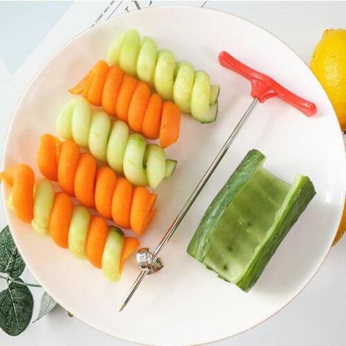 Kitchen Gadget Cooking Tools Vegetable Cutter Twist Knife Spiral Roller Potato Spiral Slicer Manual Rolling Spiral Slicer