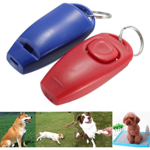 Hot 2 In 1 Cute Shape Dog Whistle Clicker Pet Dog Trainer Aid Guide With Key Ring Dog Training Whistle Dog Products Pet Supplies