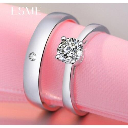 E56A 1 Pair Couple Ring for Teen Girls Gold Plated Funky Split Simple Gifts Jewelry for Couples Copper Eternity Rings