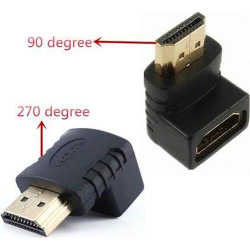 2018 HDMI male to HDMI female cable adapter converter extender 90 degrees angle 270 degrees angle for 1080P HDTV hdmi adapter