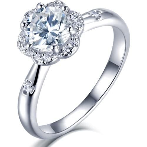 Luxury Ring For Women 100% 925 Sterling Silver Ring Noble Moissanite Wedding Rings Jewelry Accessories Gift For Girl Lady Party