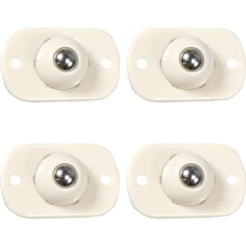 4pcs Adhesive Stainless Steel Pulley Universal Furniture Storage Box Roller Self Casters Pulley for Cabinet 360° Caster Plinth