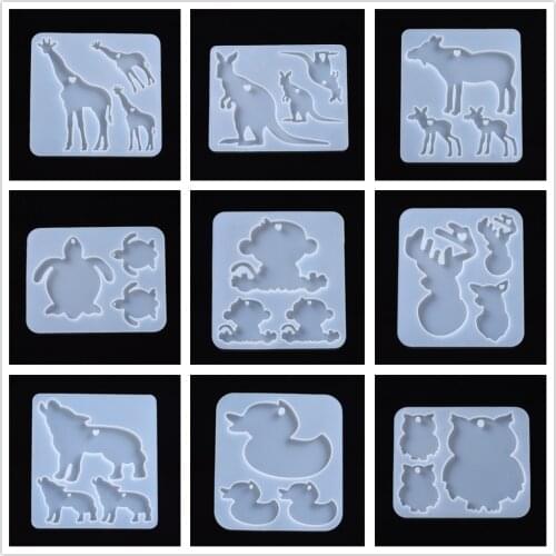 Animal Theme DIY Pendant Silicone Molds Clear UV Resin Casting Molds For Jewelry Making Bracelet Necklace Decor Crafts Tool