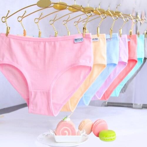 50pc/lot Girls Panties for Teenagers Girl Briefs Underwear Solid Student Underwear Cotton Underpants 10-20y