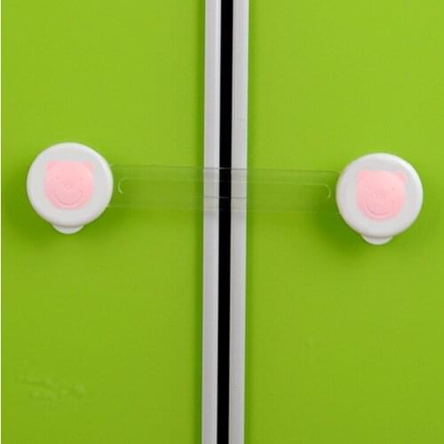 Cartoon bear head child safety cabinet door lock extension cabinet drawer box lock baby anti-pinch hand safety lock