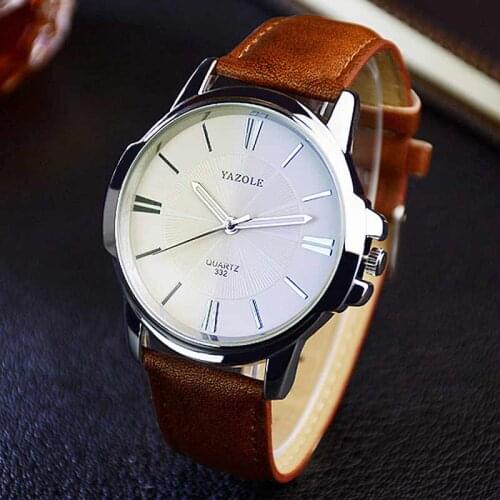 YAZOLE Fashion Luxury Brand Watch 2017 New Man Classic Leather Quartz Watches Male Clock Simple Business Wristwatch TT@88