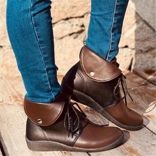 Womens Motorcycle boots 2021new womens shoes color matching large size lace-up riding boots womens fashion casual women boots