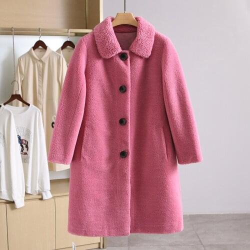 Korean Cashmere Lamb Wool Coat Women Overcoat Fashion Loose Warm Parka Coat Outerwear Ladies New Autumn Winter Jacket Female