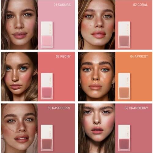 STAGENIUS Face Liquid Blush Blusher 6 Colors Shimmer Pigment Long Lasting Natural Cheek Blush Cream Eyeshadow Cosmetics TSLM2