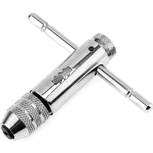 1/2 Inch M3-M8 85 x 100mm 45 # Steel T Bar Ratchet Wrench with Galvanized Surfaces and Adjustable Rotate Handle for Tapping