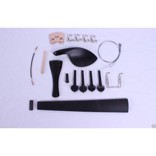 1set 4/4 Violin Parts tailpiece + peg Black wood +bridge +ebony fingerboard +String